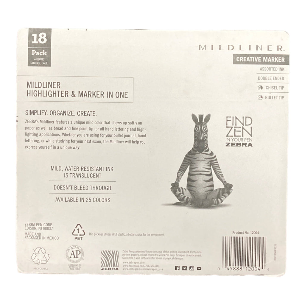 Mildliner Double Ended Highlighter Assorted 18 Count