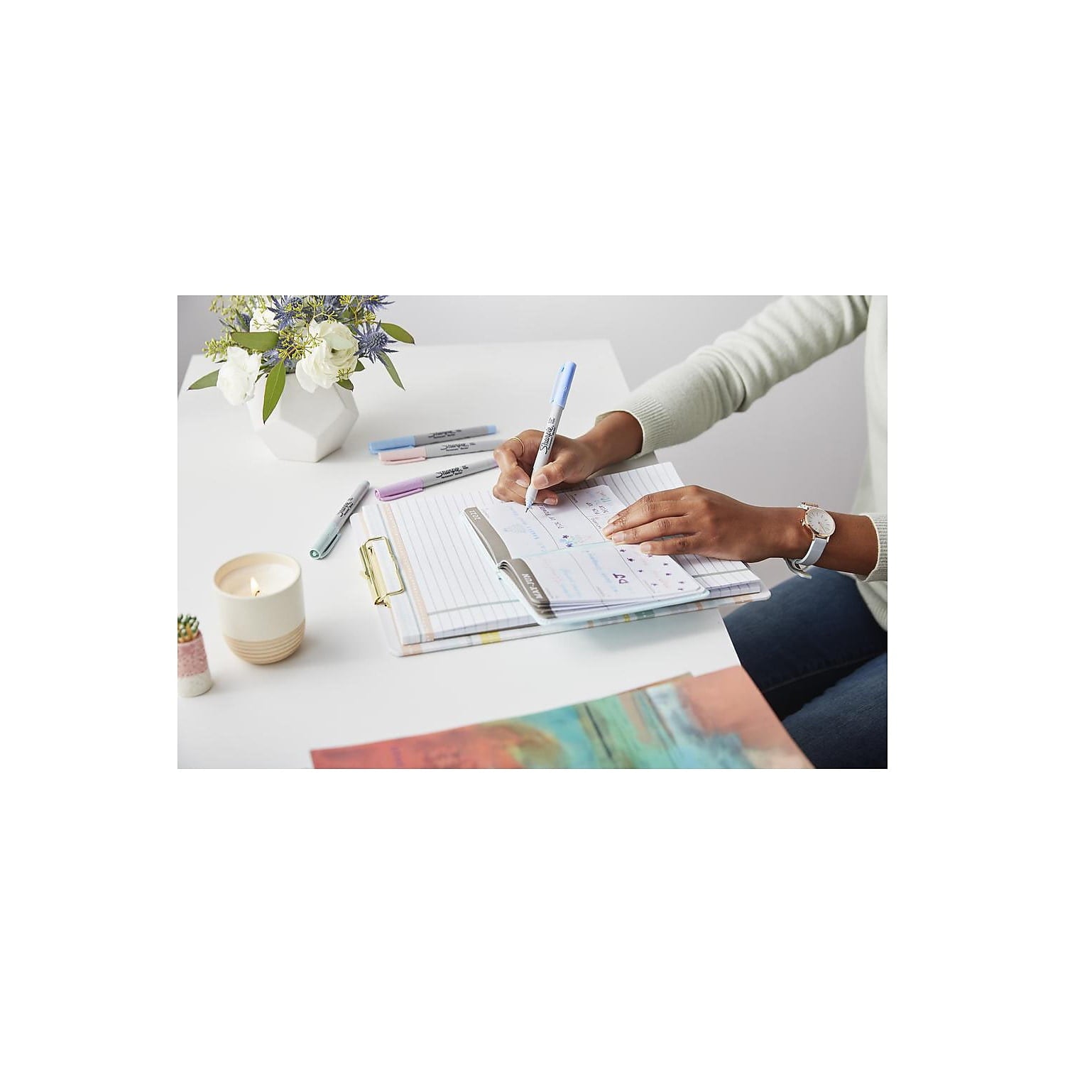 Sharpie Permanent Markers, Mystic Gem, Ultra-Fine Point, Assorted, 24 Count