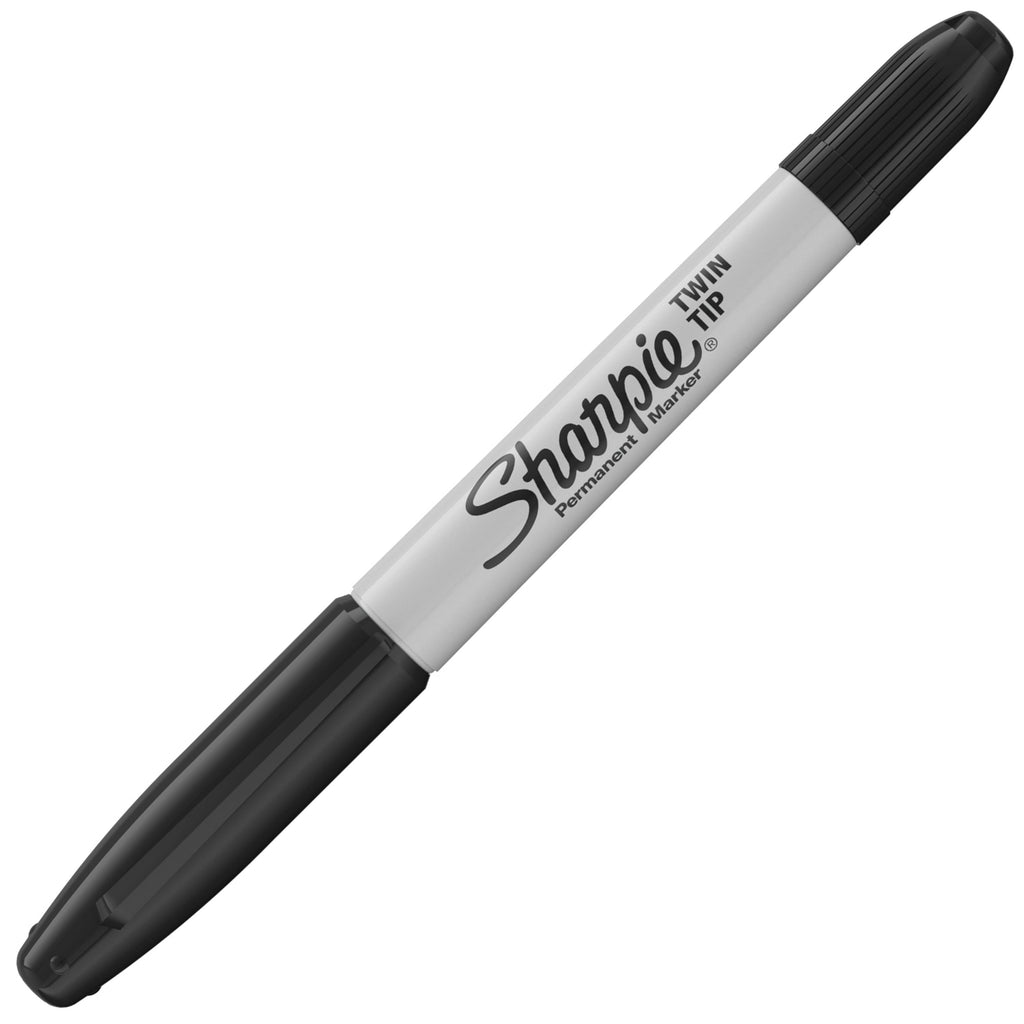 Sharpie Twin Tip Permanent Marker, Fine and Ultra Fine Tips, Black, 1 Count