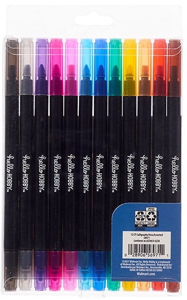 Hello Hobby Multicolor Calligraphy Marker Set, 12 Count Adult
