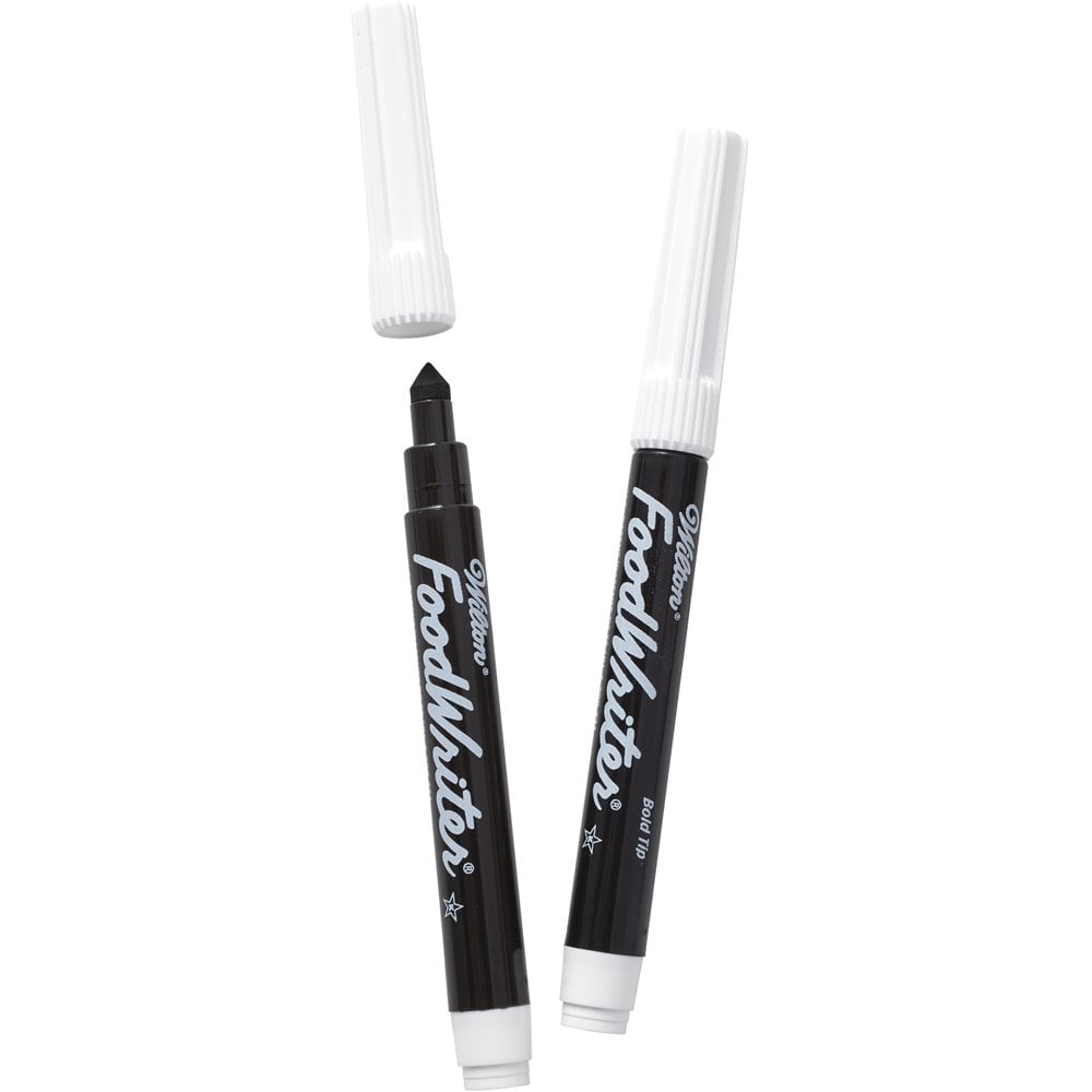 Wilton FoodWriter Edible Color Marker Set, 2-Piece, Black Food Marker for Desserts