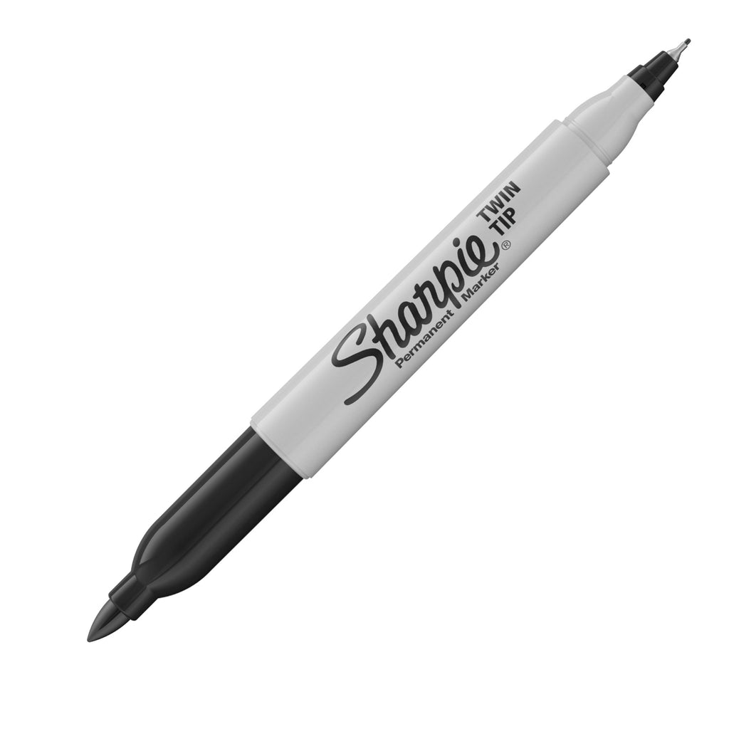 Sharpie Twin Tip Permanent Marker, Fine and Ultra Fine Tips, Black, 1 Count