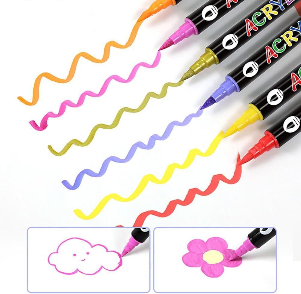 36pcs  Acrylic Paint Markers -ANUNU Acrylic Paint Pens,Rock Painting,  DIY Crafts Art Supplies Kit