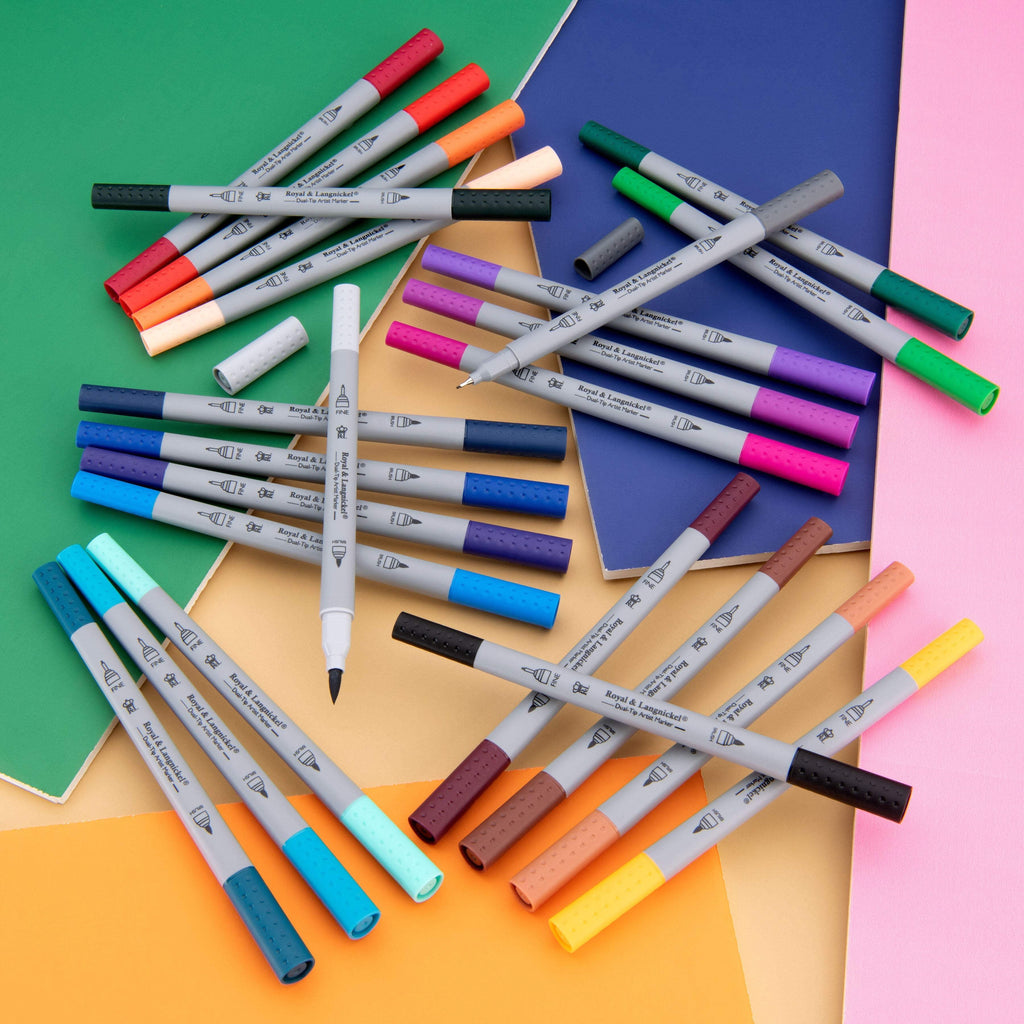 Royal & Langnickel 24pc Fineliner and Brush Dual-Tip Artist Markers