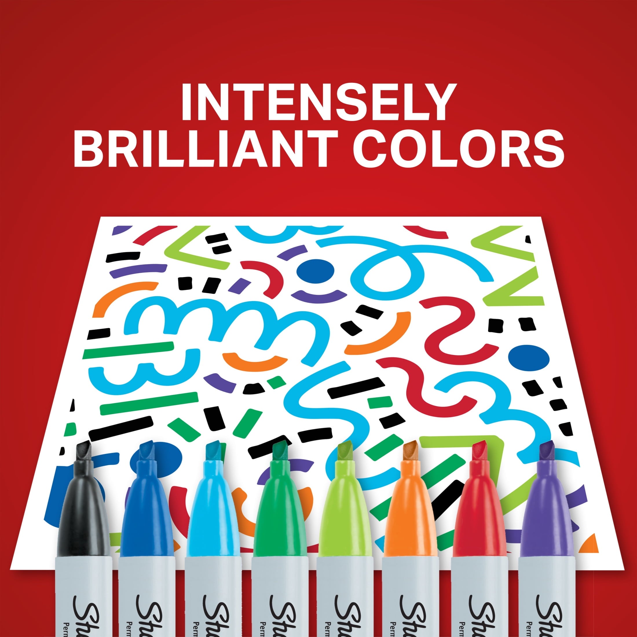 Sharpie Permanent Markers, Chisel Tip, Classic Colors, 8 Count