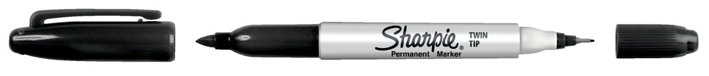 Sharpie Twin Tip Permanent Markers, Fine and Ultra Fine, Black, 2 Count