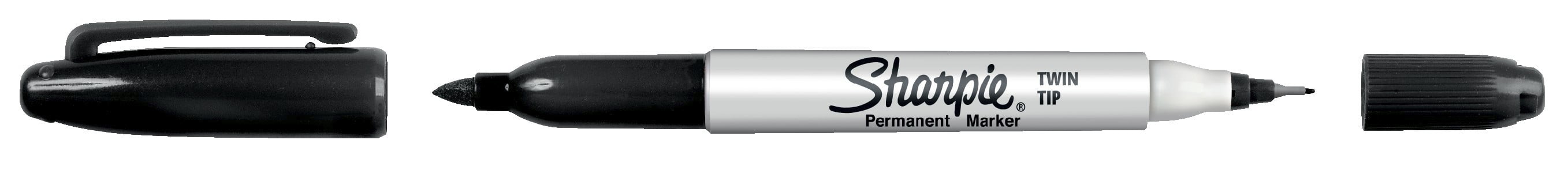 Sharpie Twin Tip Permanent Markers, Fine and Ultra Fine, Black, 2 Count