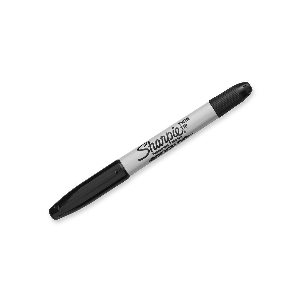 Sharpie Twin Tip Permanent Markers, Fine and Ultra Fine, Black, 2 Count