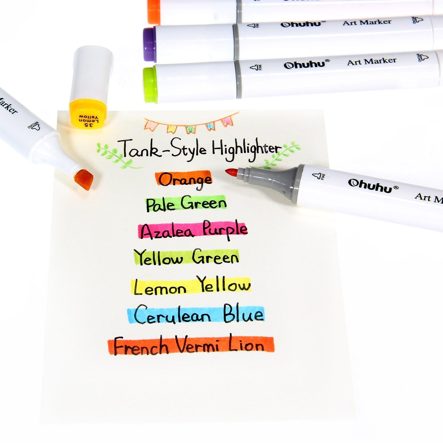 Ohuhu 60 Colors Dual Tips Permanent Art Marker