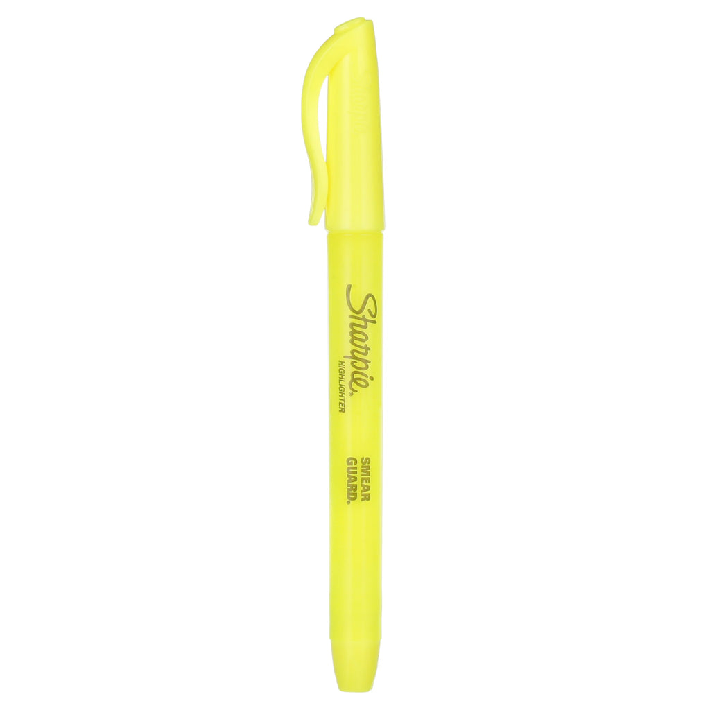 Sharpie® Pocket Style Highlighter, Fluorescent Yellow, 12 Count