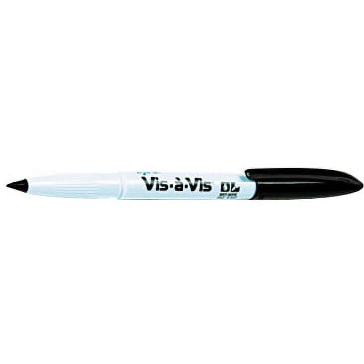 Expo Vis-A-Vis Wet-Erase Overhead Projection Fine Point Markers, Black, 12 Count