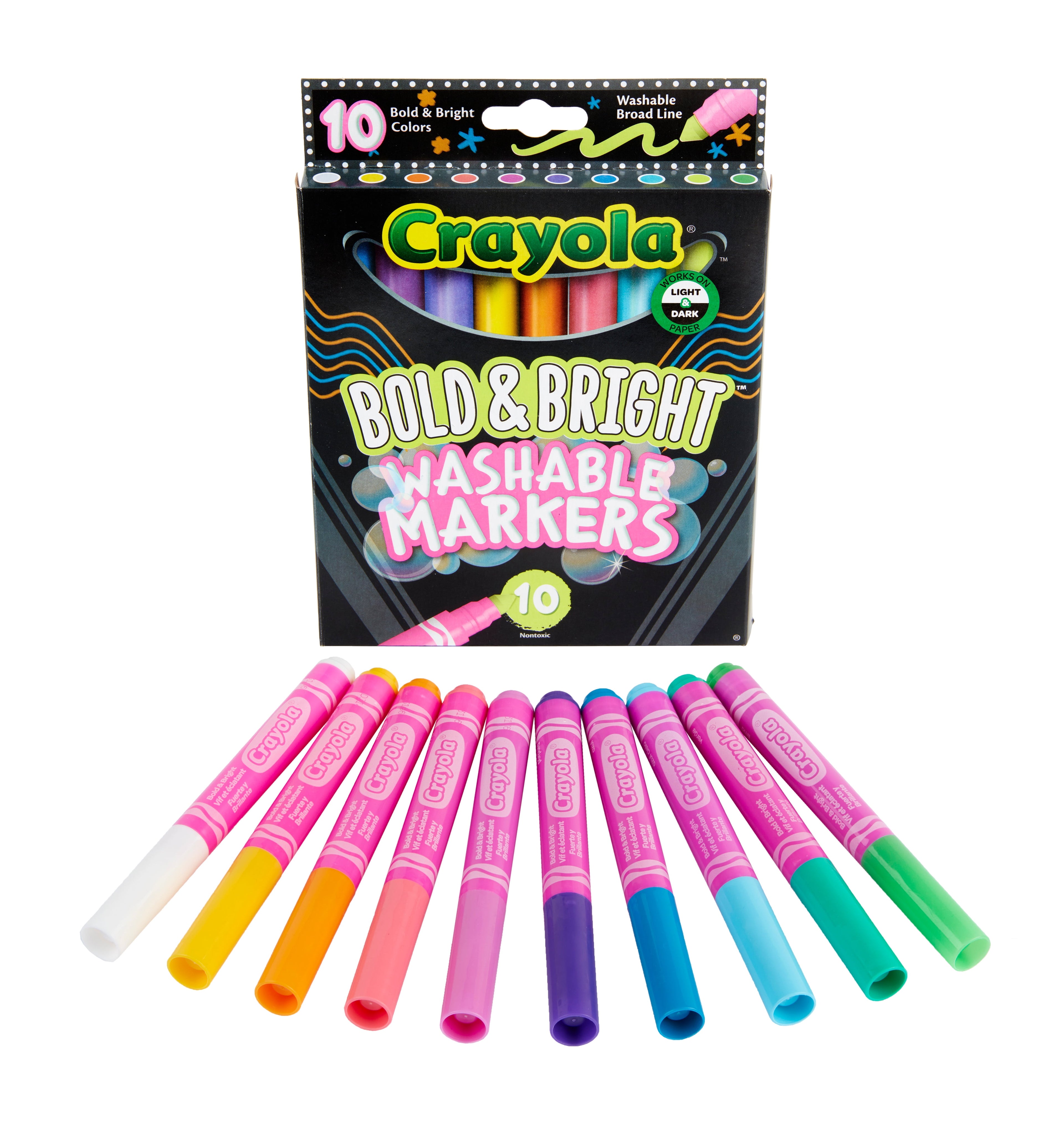 Crayola Broad Line Markers, 10 Ct Bold & Bright, School Supplies for Teachers and Kids