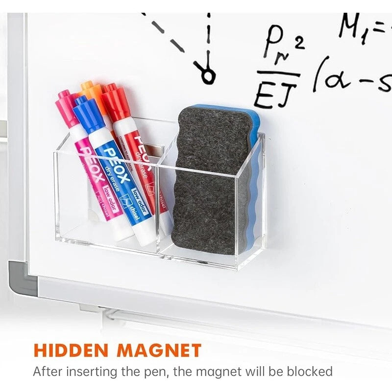 Magnetic Dry Erase Marker Holder Non-Slip Acrylic Desk Organizer Pen Storage New