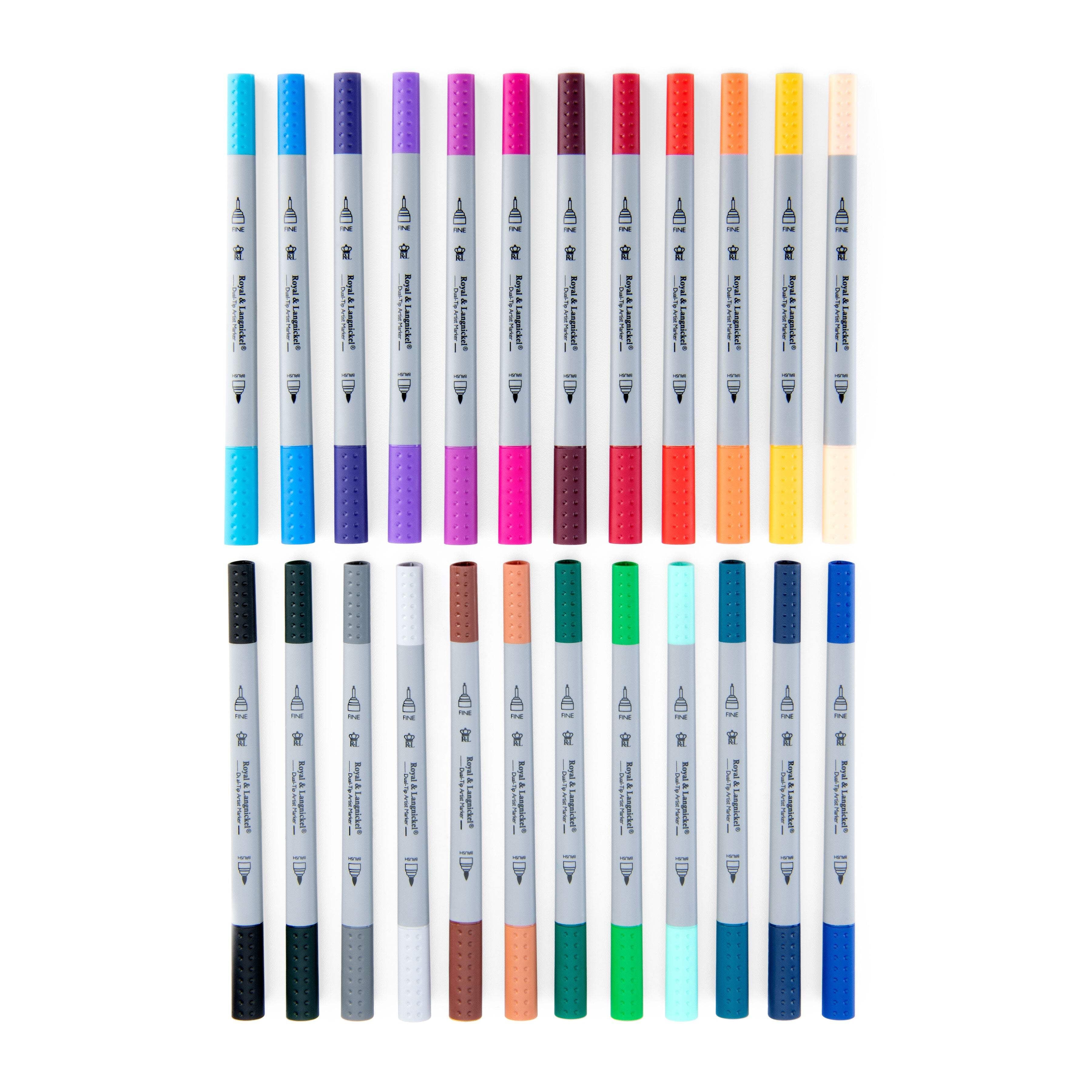 Royal & Langnickel 24pc Fineliner and Brush Dual-Tip Artist Markers