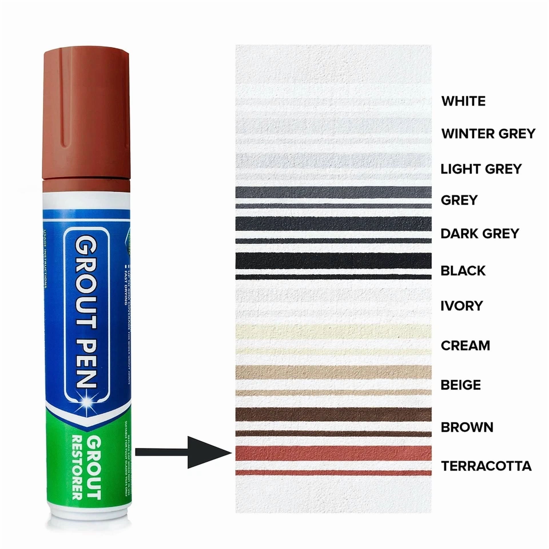 Grout Pen Tile Paint Marker Terracotta : Waterproof Tile Colorant Pen - Wide Tip