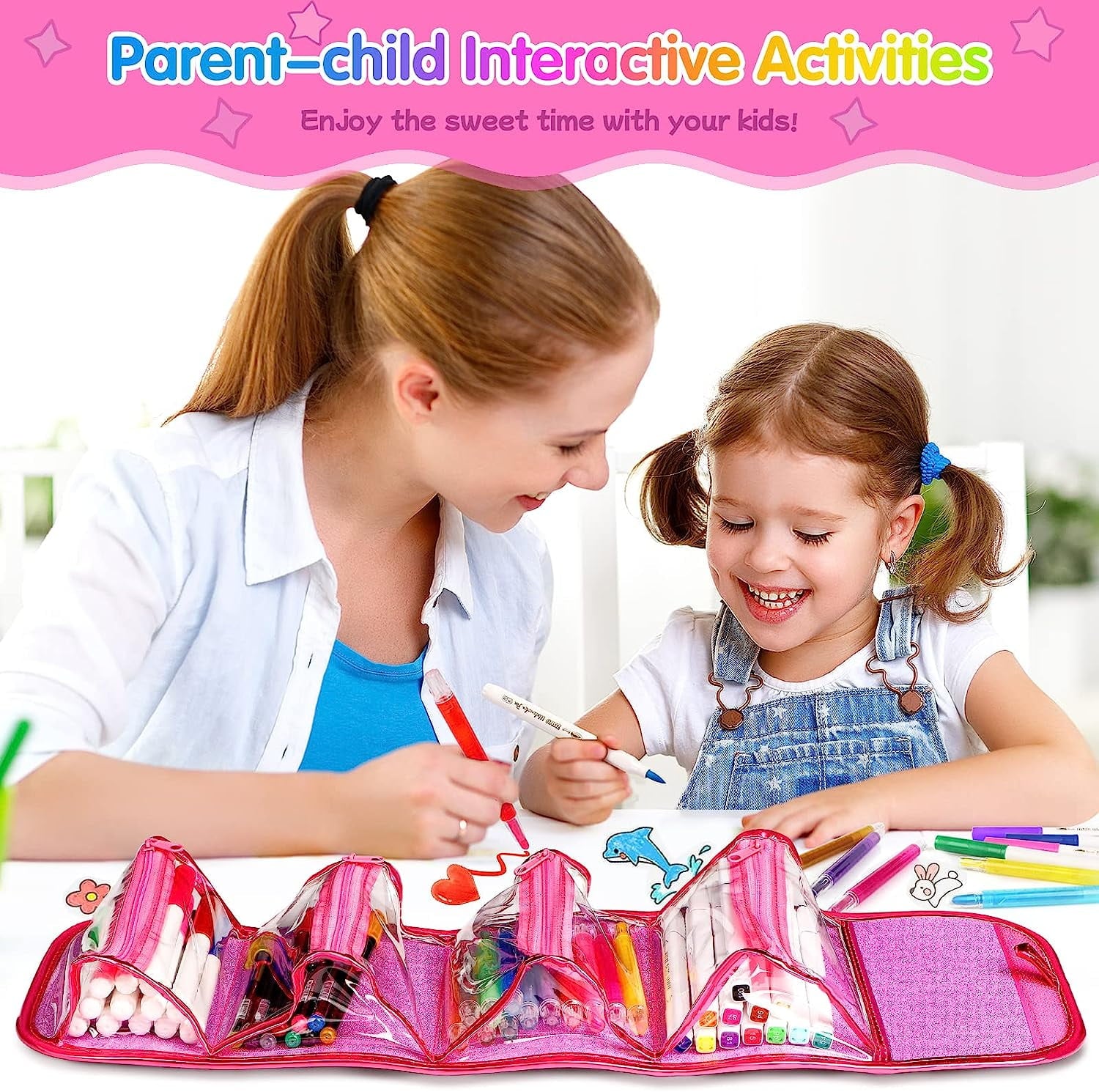 Huge Wave 45 Piece Fruit Scented Markers Set for Girls, with Unicorn Pencil Case, Art Supplies Birthday Gift for Kids Ages 4-9 Years Olds