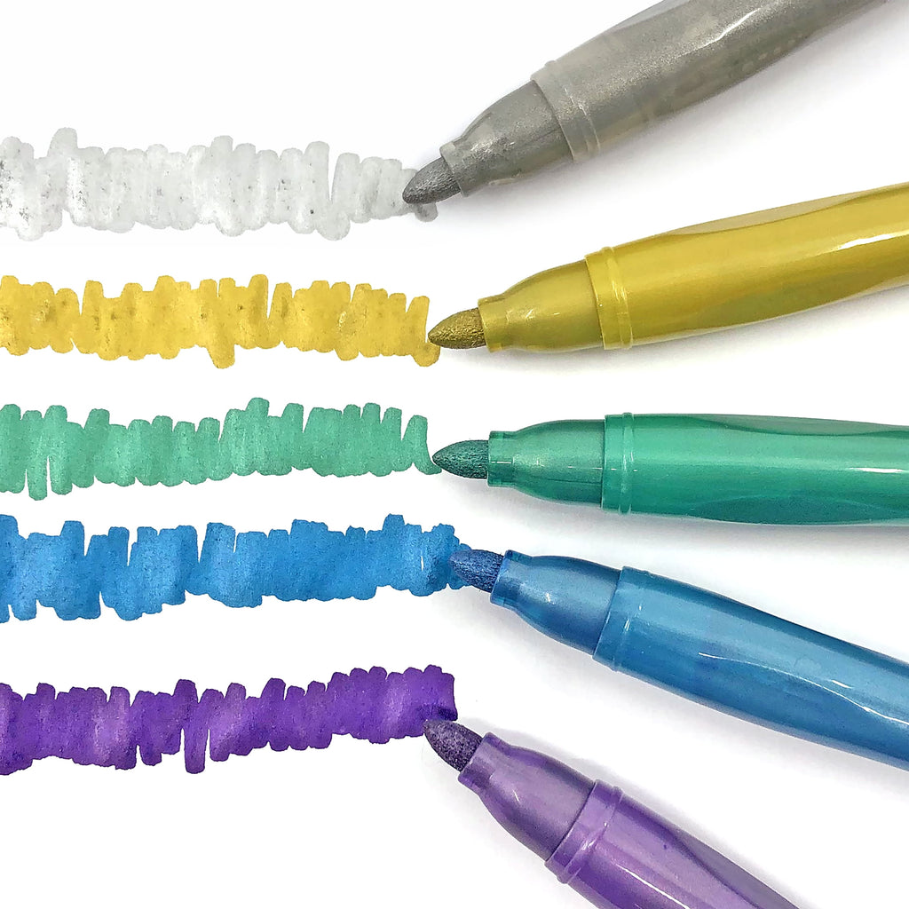 Cra-Z-Art Glitter and Metallic Art Marker Set, 5 glitter and 5 metallic