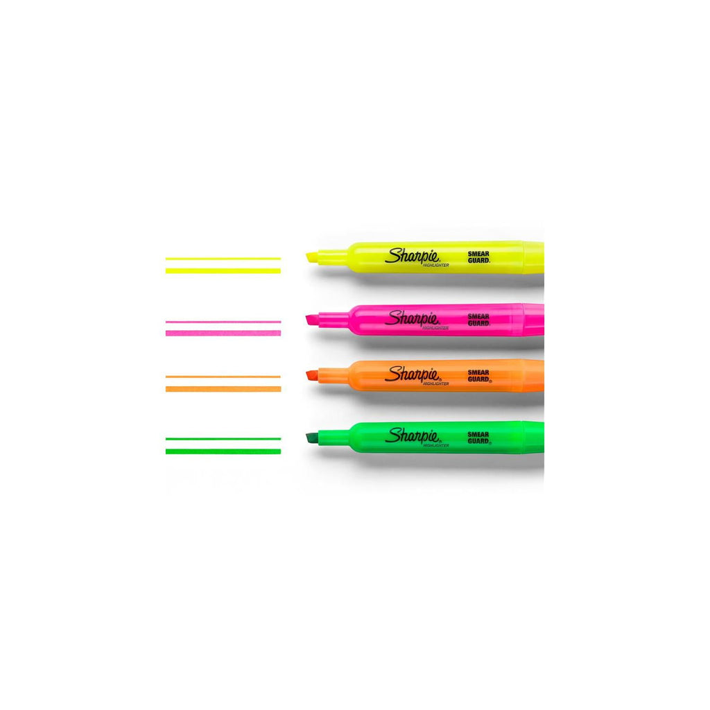 (3 pack) Sharpie Tank-Style Highlighters, Chisel Tip, Assorted, 4 Count