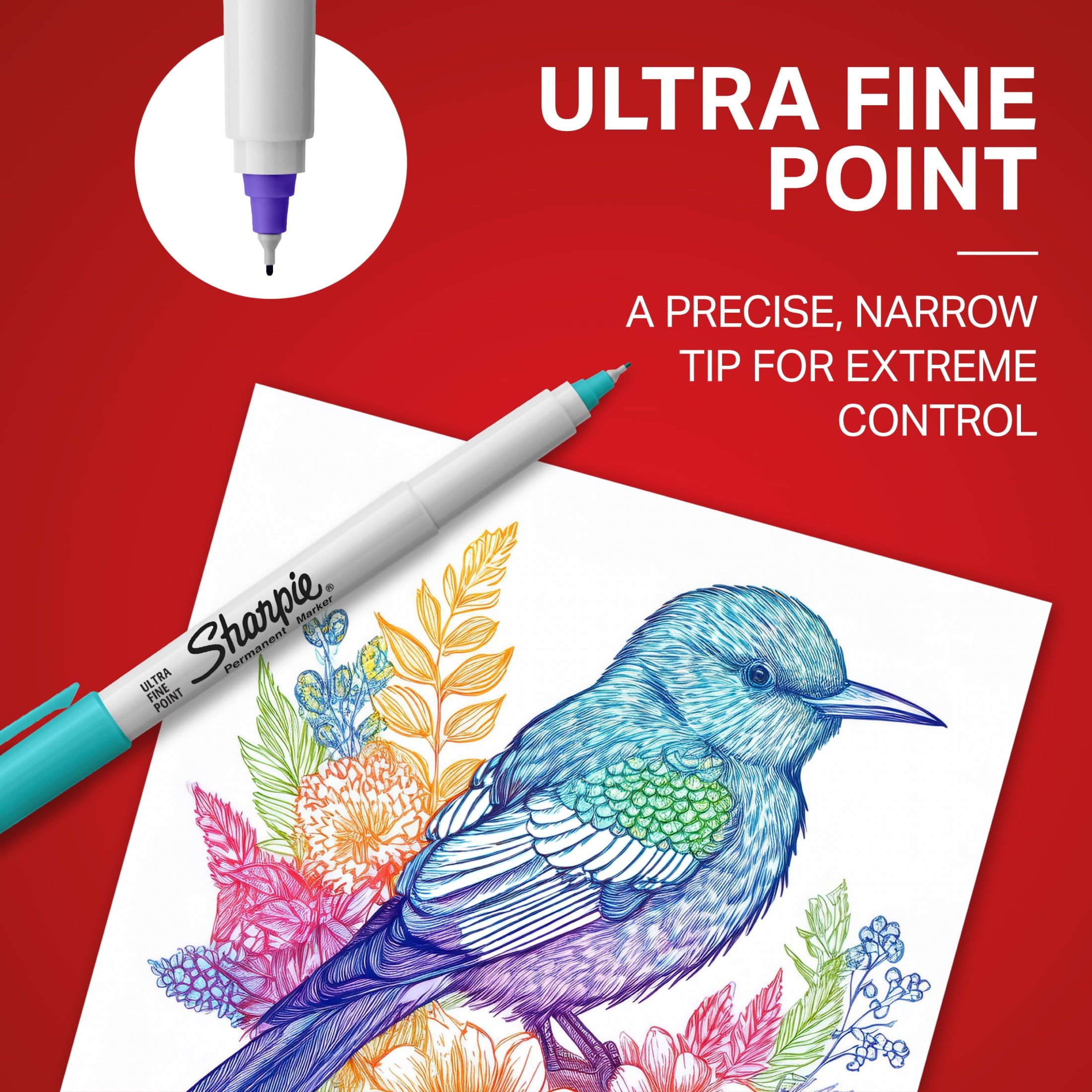 Sharpie Permanent Markers, Ultra Fine Point, Assorted Colors, 24 Count