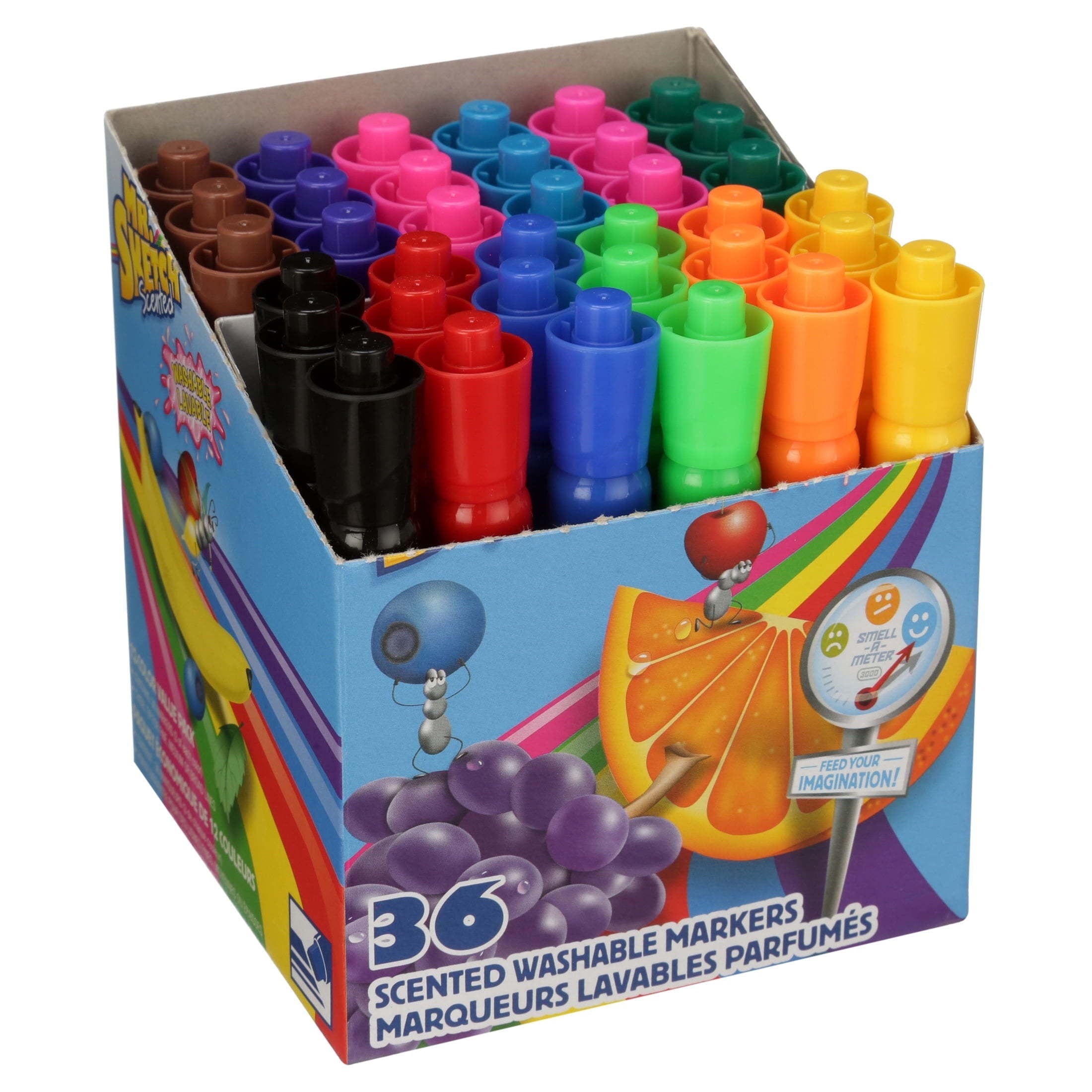 Mr. Sketch Scented Washable Markers, Chisel Tip, Assorted Colors, 36 Count