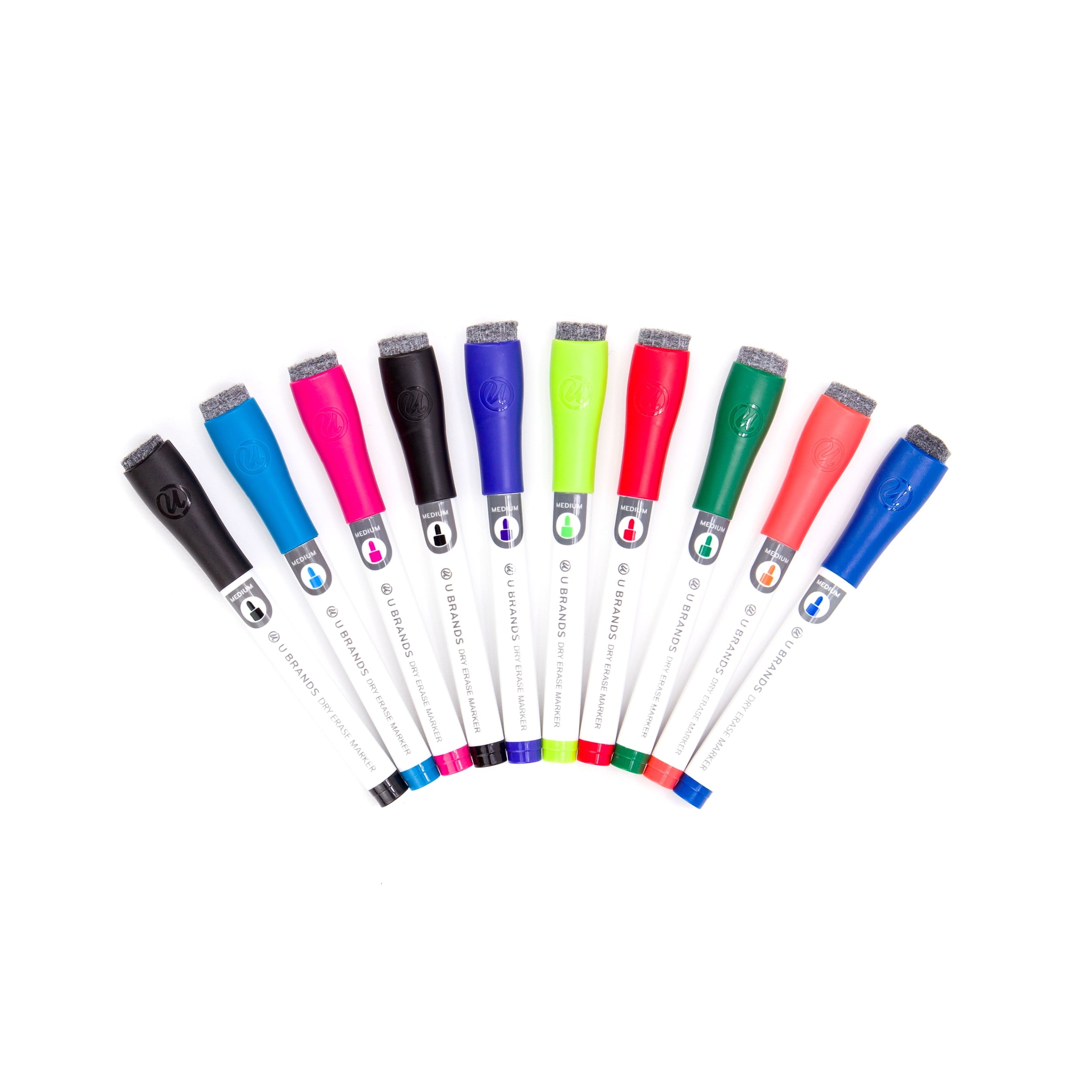 U Brands Dry Erase Markers, Medium Point, Multi-Colors, 10 Count, 504U