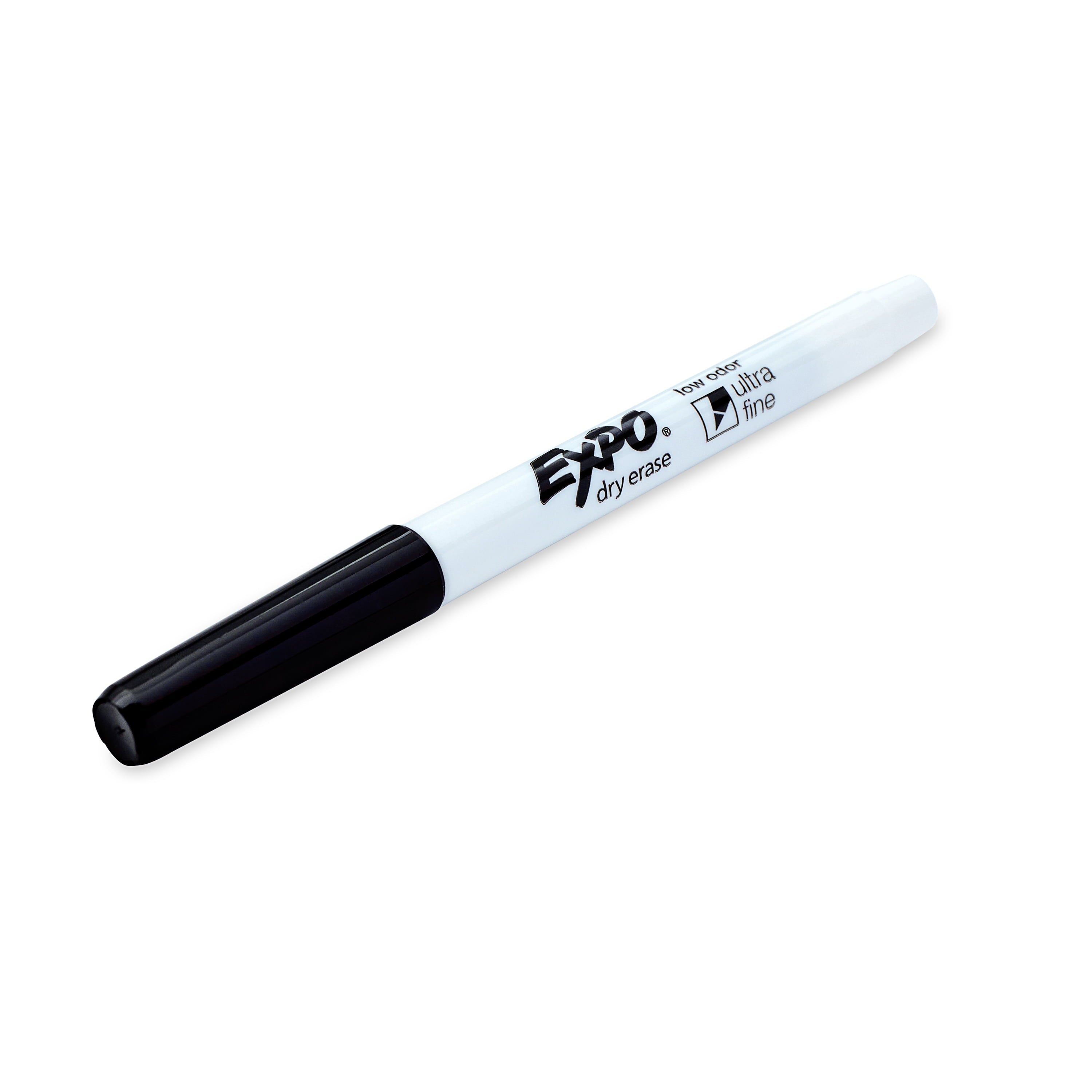 Low-Odor Dry-Erase Marker, Ultra Fine Point, Black, 4/Pack