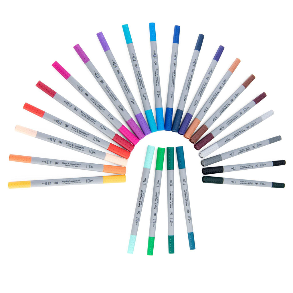 Royal & Langnickel 24pc Fineliner and Brush Dual-Tip Artist Markers