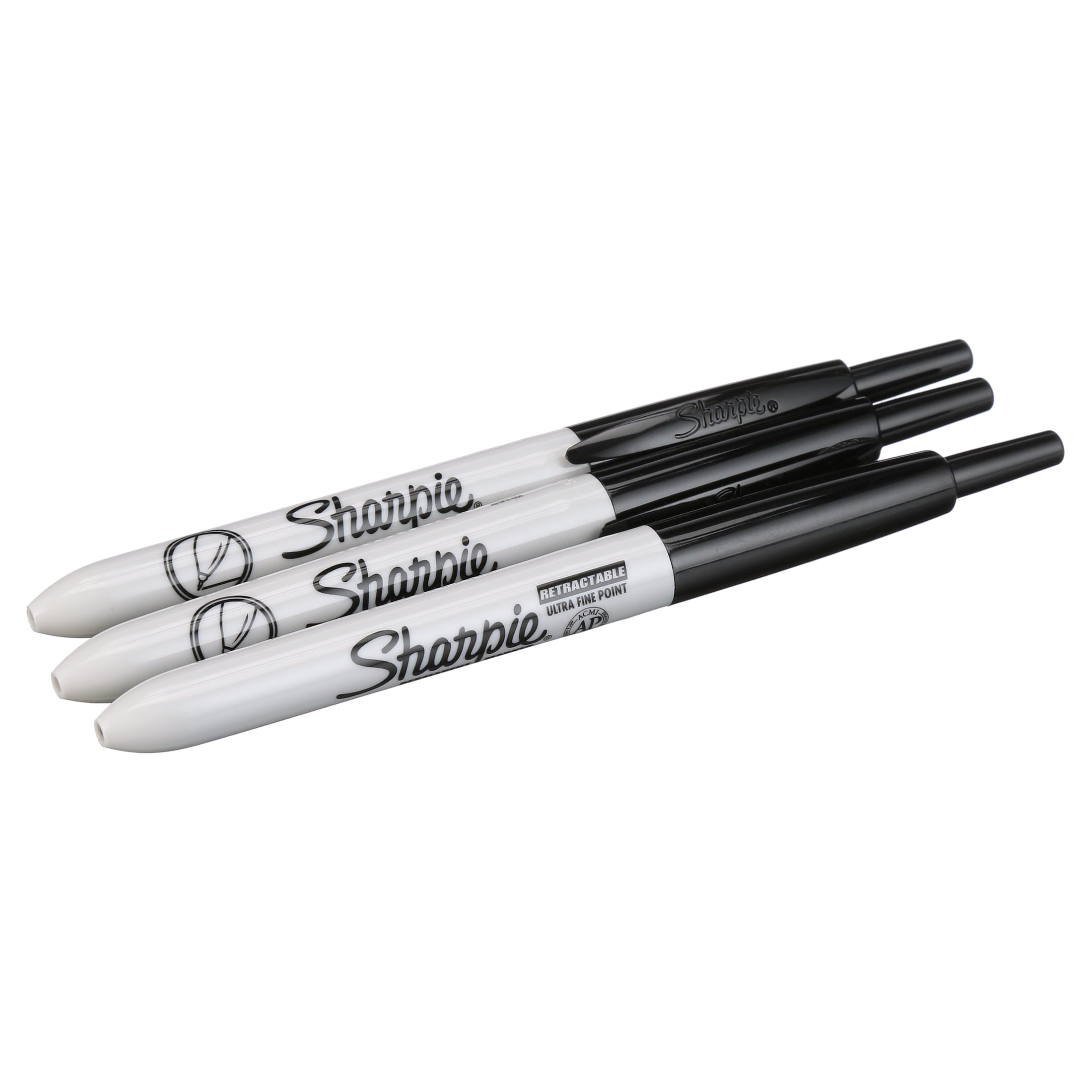 Sharpie Ultra Fine Point Retractable Permanent Markers, Black, 3/pkg