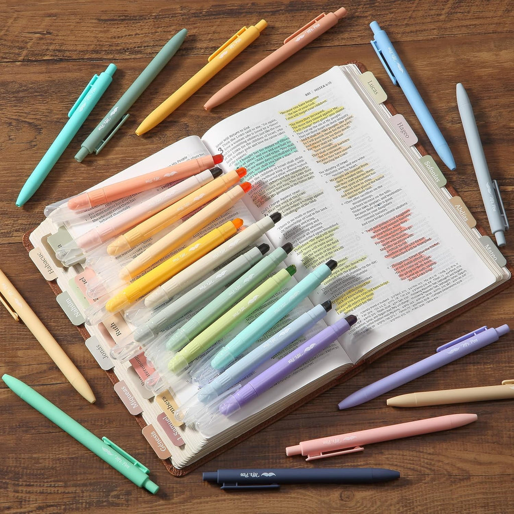 Mr. Pen- Bible Highlighters and Pens, 24 Pack, Gel Highlighters, Serene Colors Bible Highlighters No Bleed, Colored Gel Pens