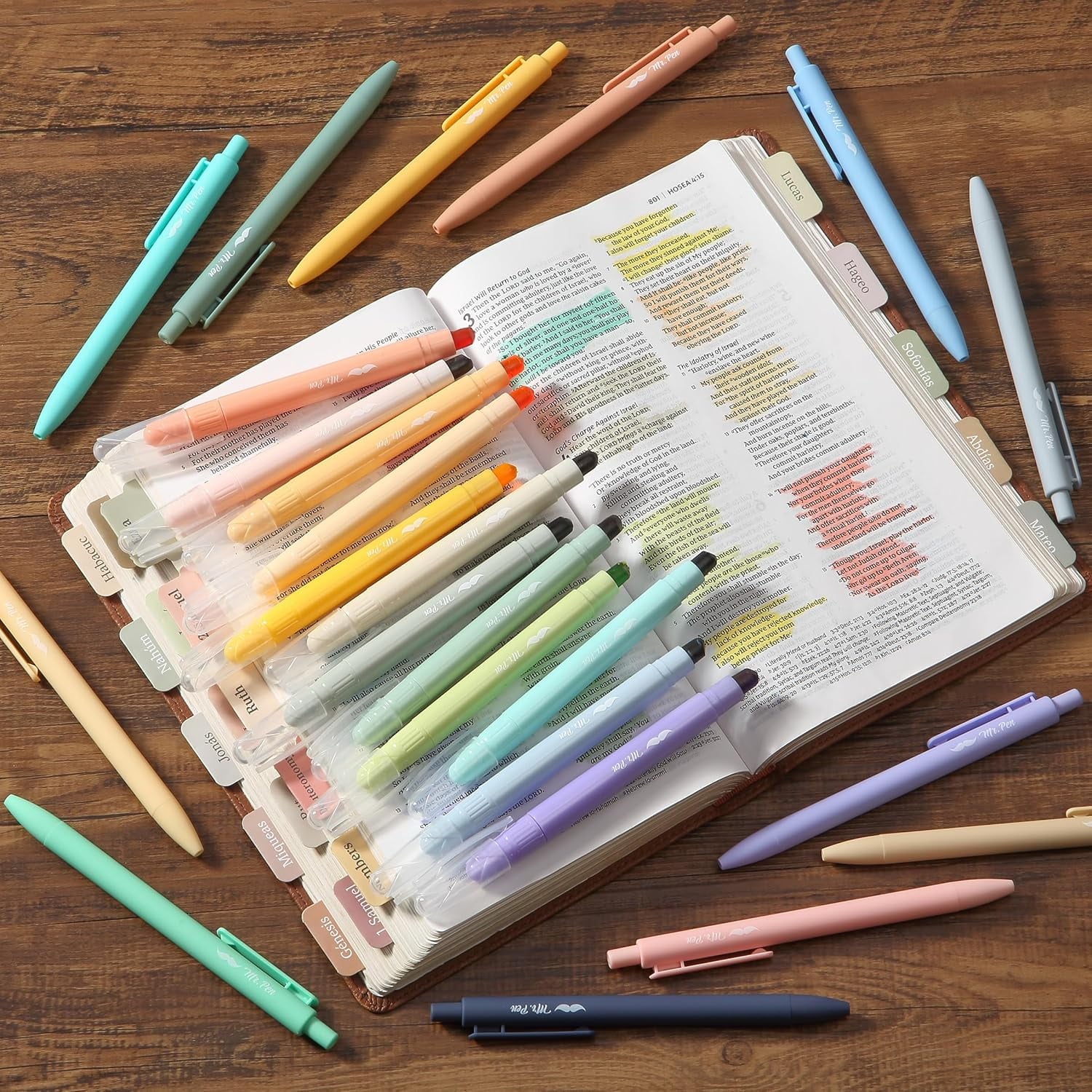 Mr. Pen- Bible Highlighters and Pens, 24 Pack, Gel Highlighters, Serene Colors Bible Highlighters No Bleed, Colored Gel Pens