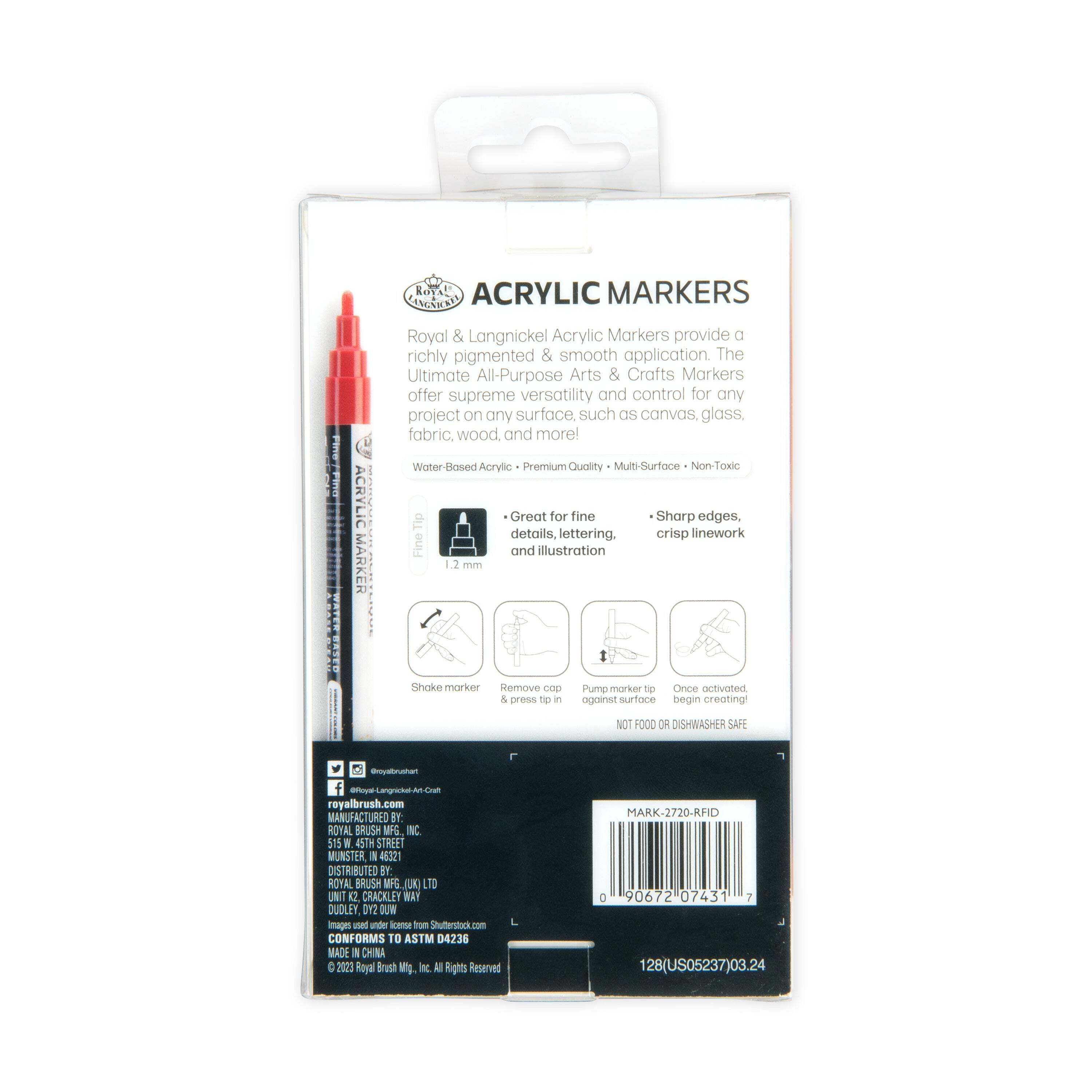 Royal & Langnickel 12 Piece Acrylic 1.2 mm Jewel Markers