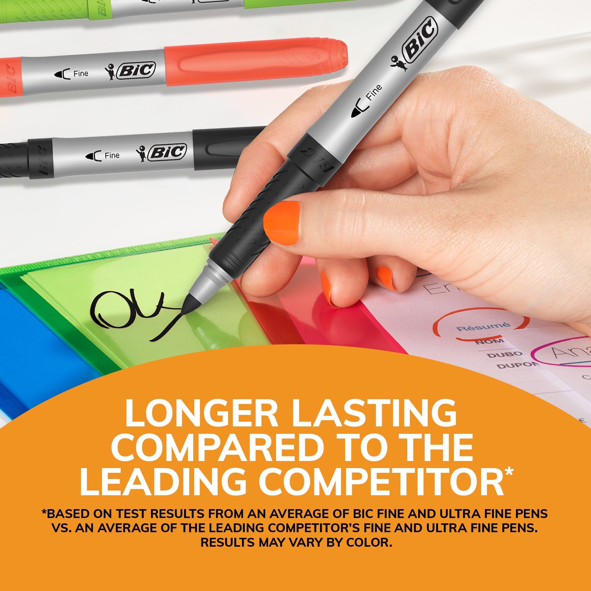 BIC Intensity Assorted Colors Fashion Permanent Markers, Fine Point, 12-Count Pack of Color Markers