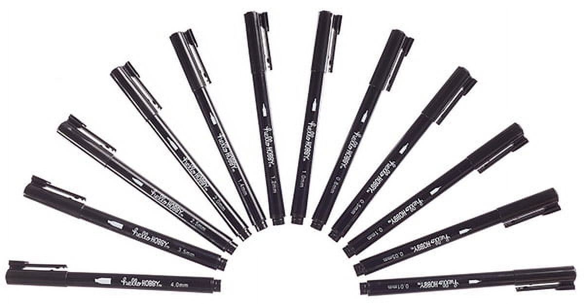 Hello Hobby Black Fine Line Marker Set, 12 Count Art Pens