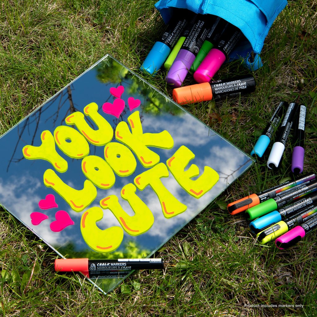 Royal & Langnickel - 15pc Neon Chalk Marker Variety Set, 2MM and 15MM