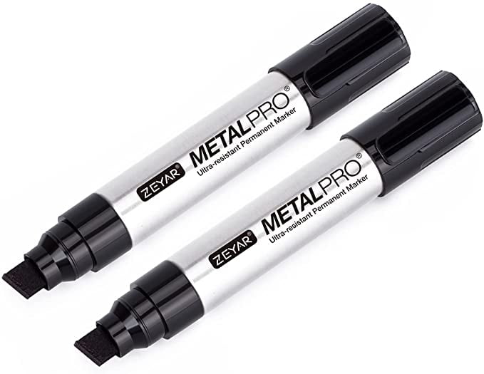 ZEYAR Permanent Markers, JUMBO Size, Set of 2, Premium Waterproof & Smear Proof Markers, Quick Drying- Great on Plastic,Wood,Stone,Metal and Glass for Doodling and Marking(Black)