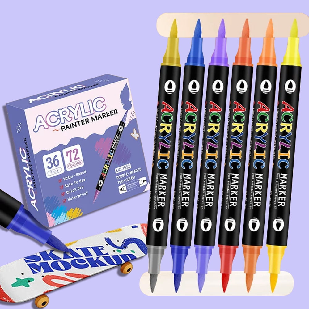 36pcs  Acrylic Paint Markers -ANUNU Acrylic Paint Pens,Rock Painting,  DIY Crafts Art Supplies Kit