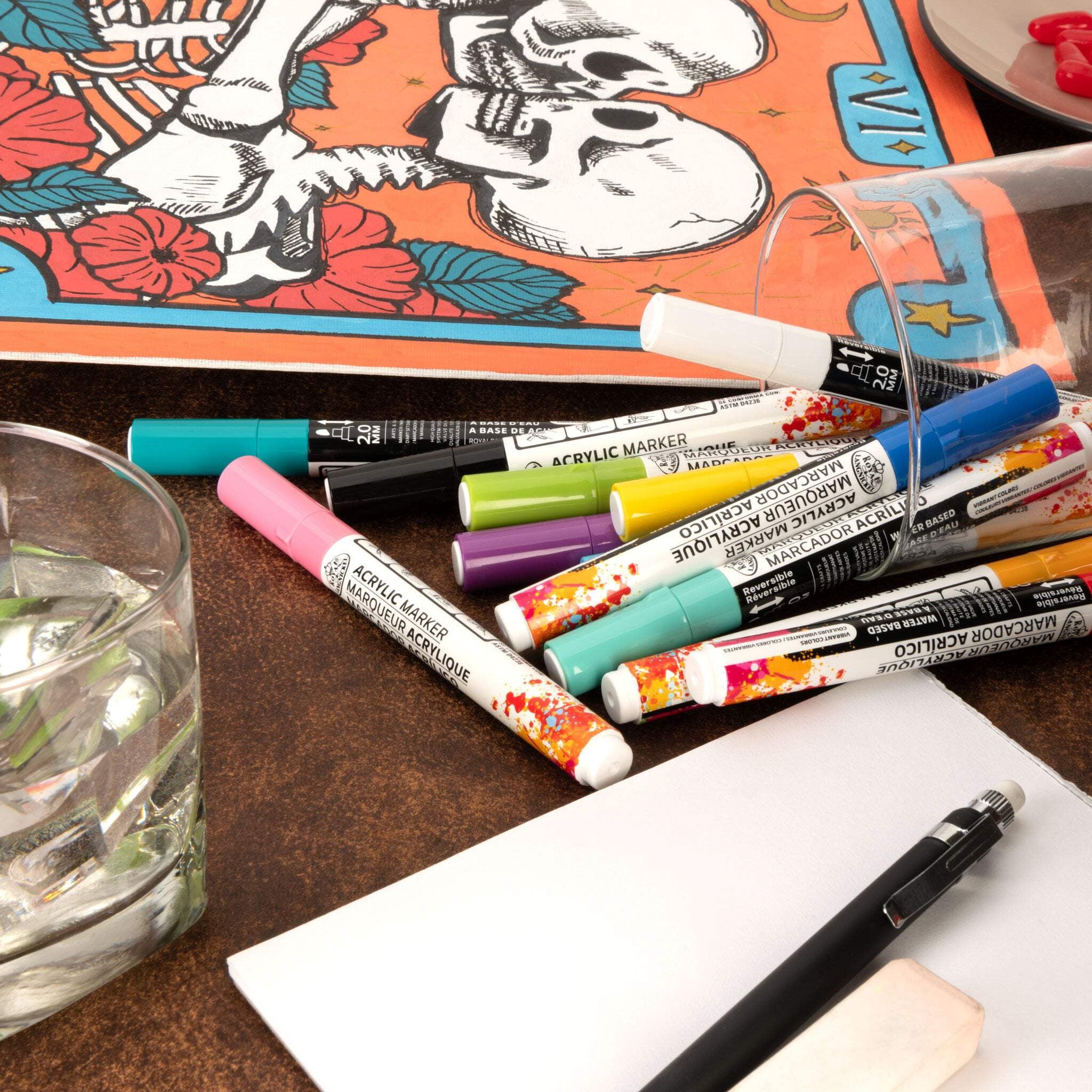 Royal & Langnickel 12PC Acrylic 2.0 mm Reversible Tip Primary Markers