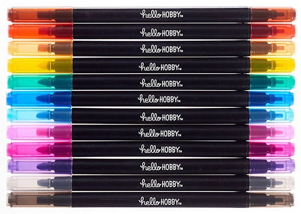 Hello Hobby Multicolor Calligraphy Marker Set, 12 Count Adult