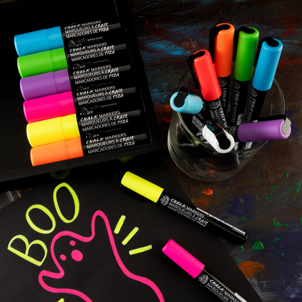 Royal & Langnickel - 15pc Neon Chalk Marker Variety Set, 2MM and 15MM