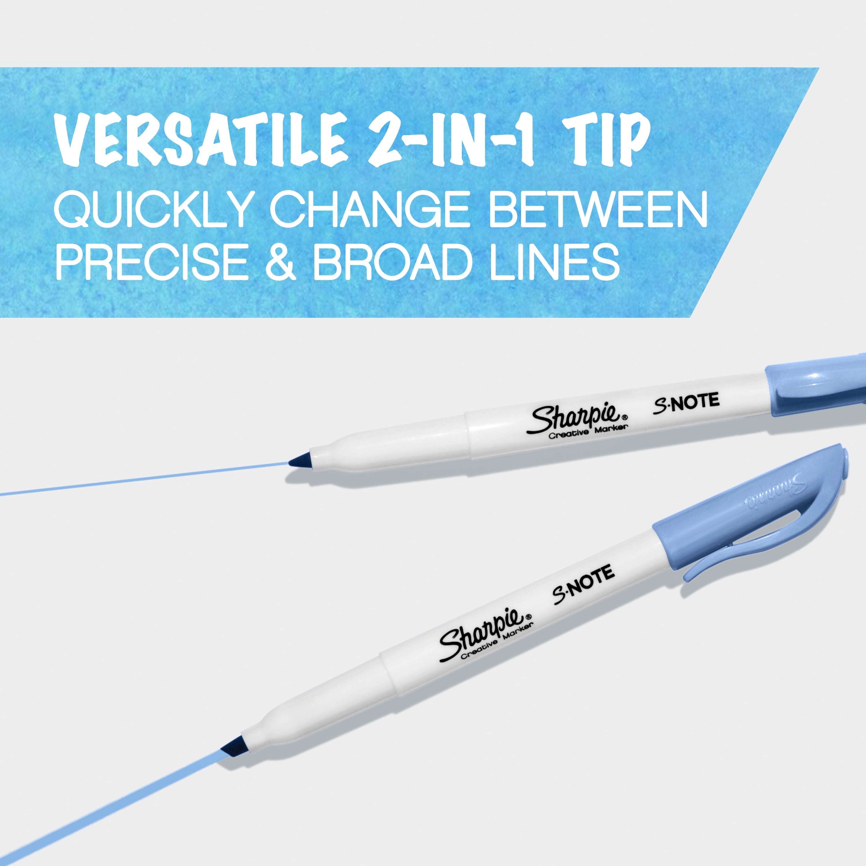 Sharpie S-Note Creative Markers, Highlighters, Assorted Colors, Chisel Tip, 6 Count