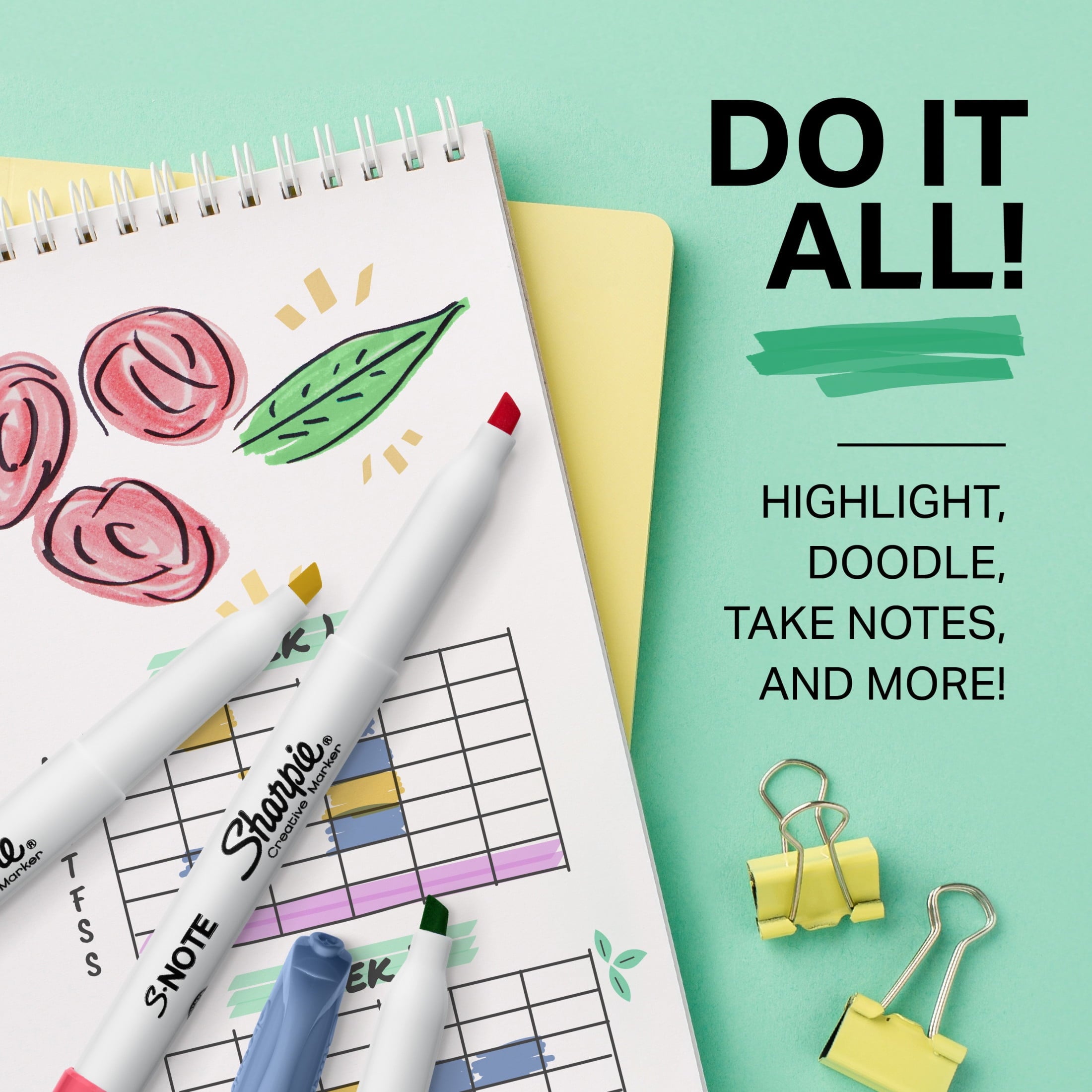 Sharpie S-Note Creative Markers, Highlighters, Assorted Colors, Chisel Tip, 24 Count