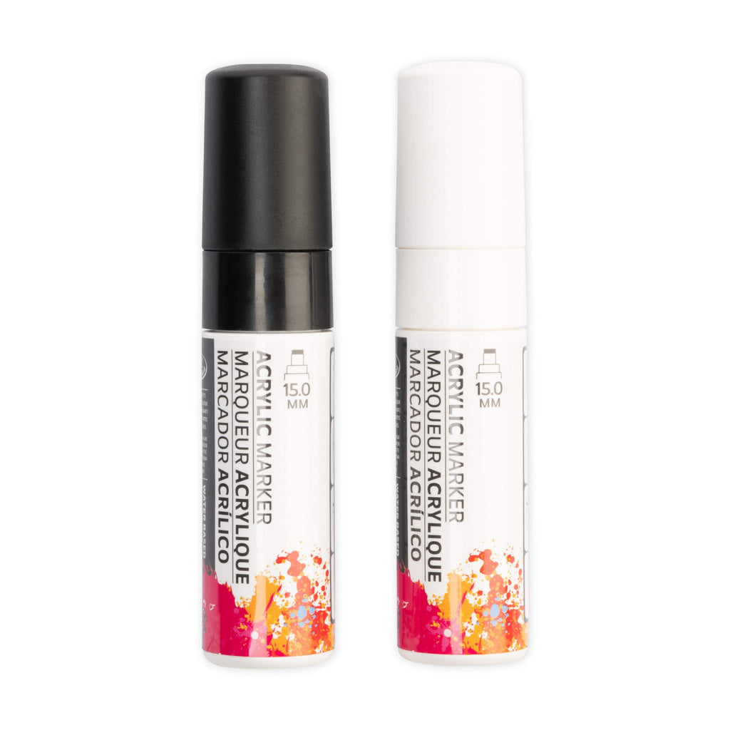 Royal & Langnickel 2 Piece Acrylic 15mm Black/White Markers