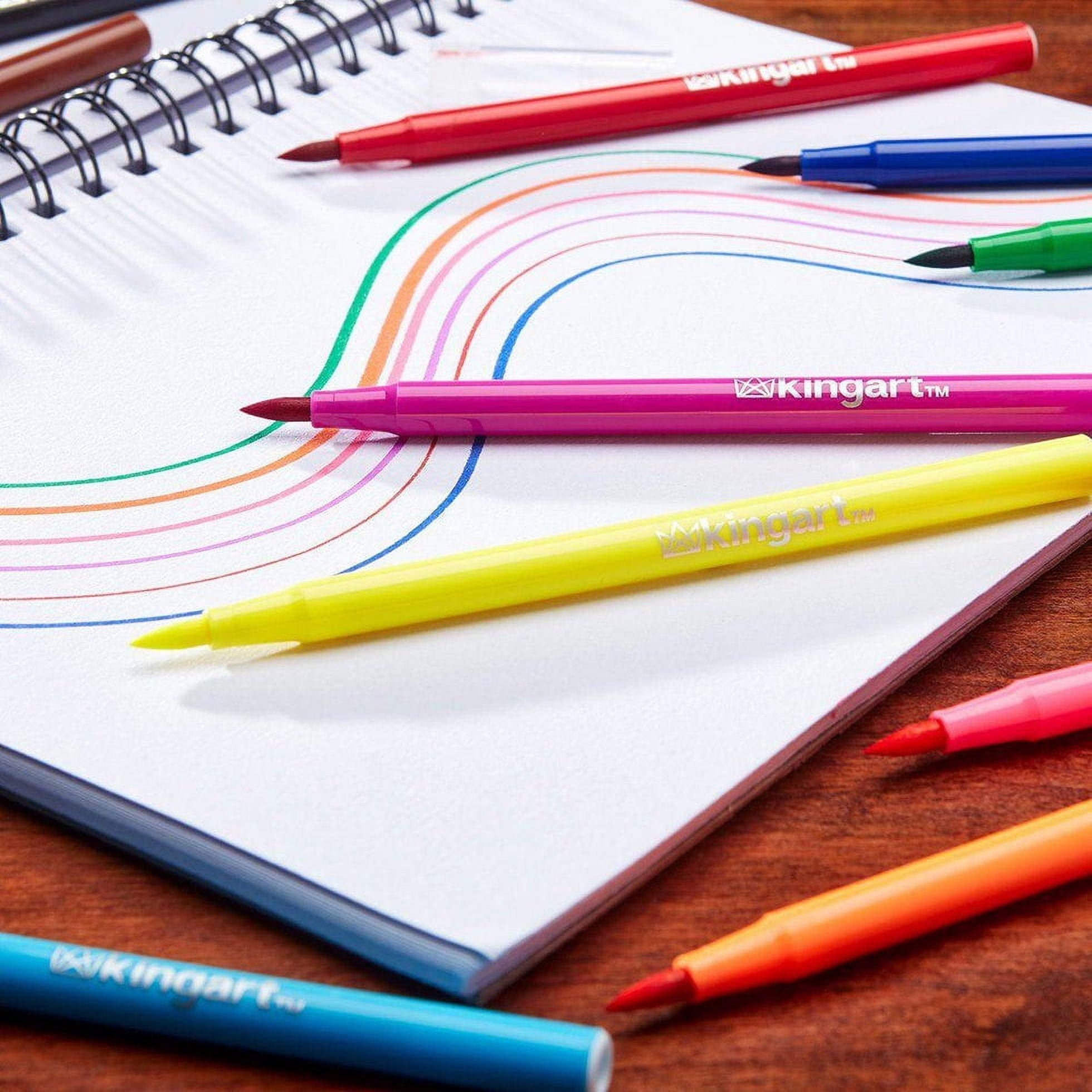 KINGART® Studio Watercolor Brush Markers, Storage Case, Set of 36 Unique Colors