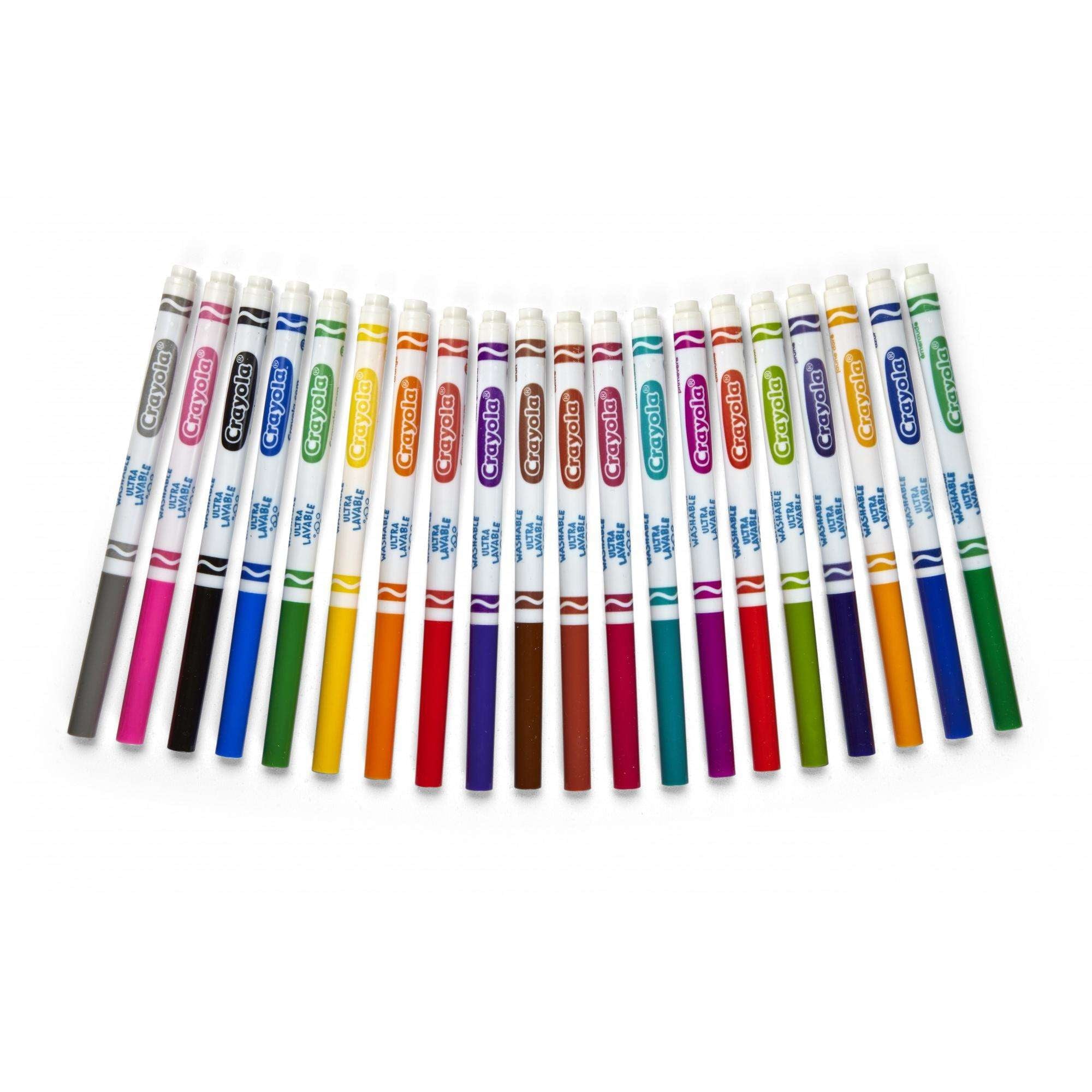 Crayola Ultra-Clean Washable Fine Line Markers, 20 Ct, School Supplies, Classroom Supplies for Teachers