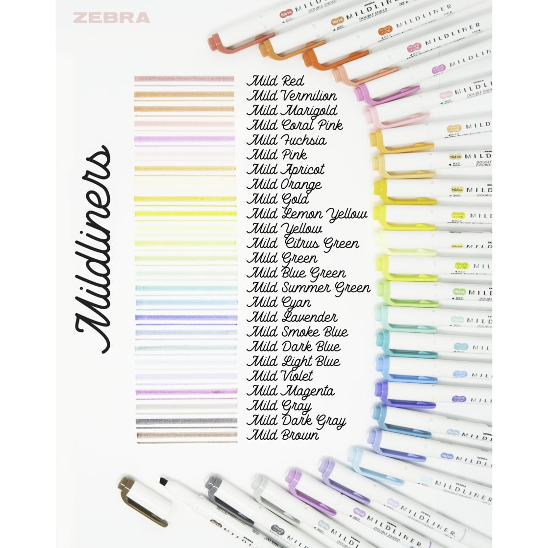 Zebra Pen Mildliner Double-Ended Creative Highlighter Set - Assorted Colors 25-Pack