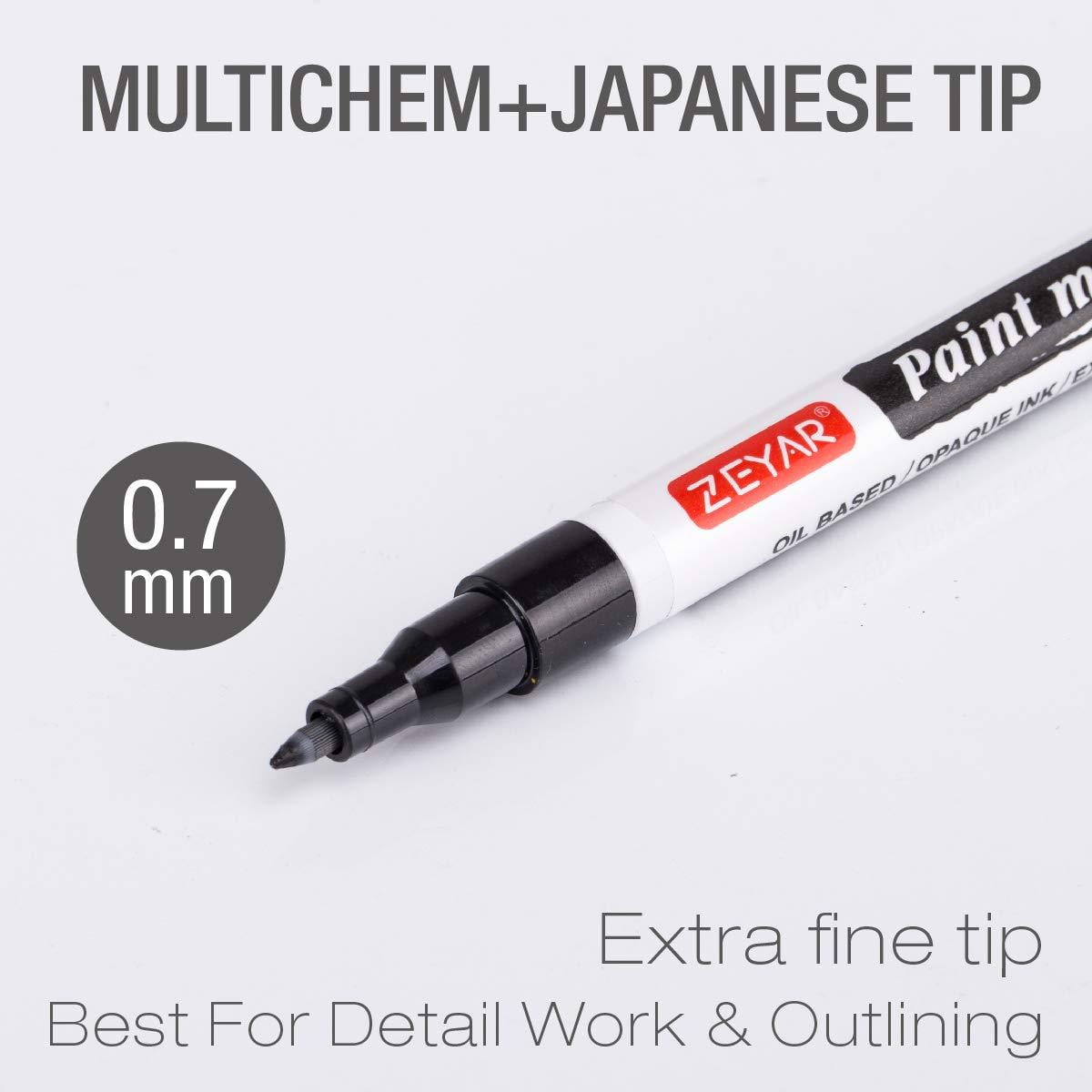 ZEYAR Paint Markers, AP Certified, Extra Fine Point, 18 colors, Permanent &amp; Waterproof ink, Works on Rock, Wood, Glass, Metal and Ceramic and Almost All Surfaces