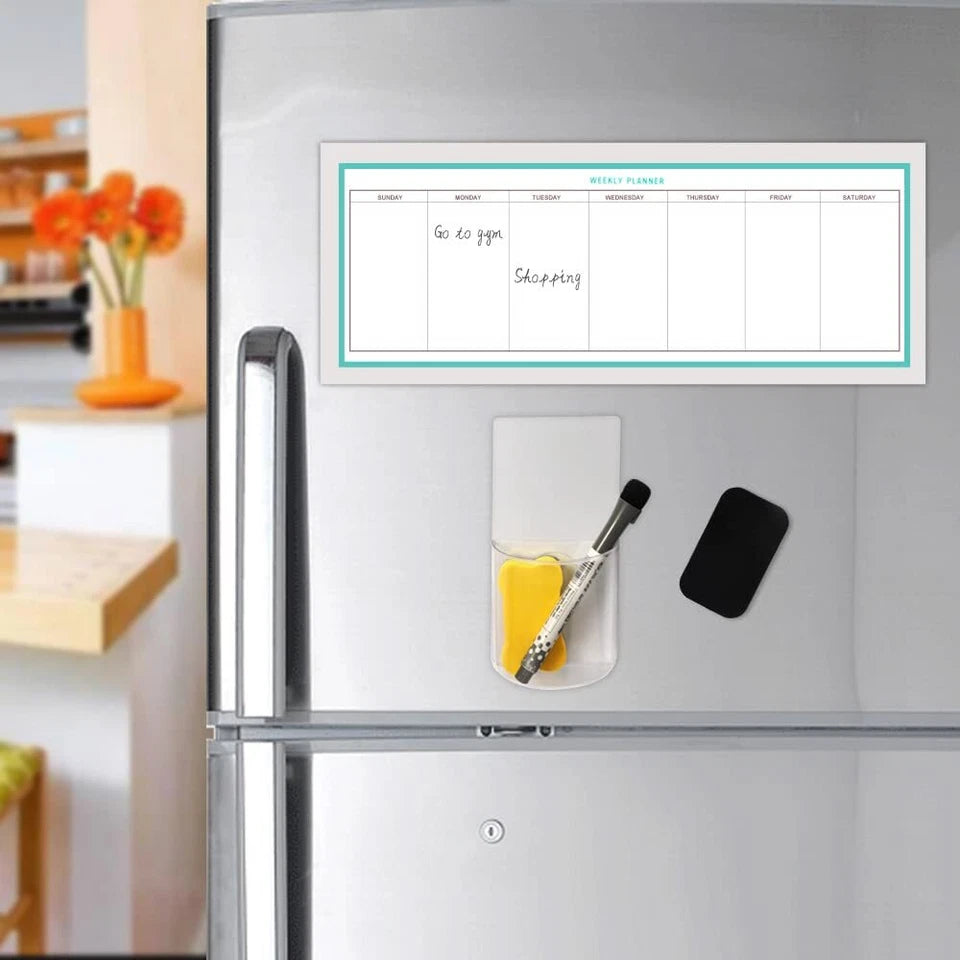 4Pcs Magnetic Dry Erase Markers, Wall Mounted Clear Dry Erase Marker Holder