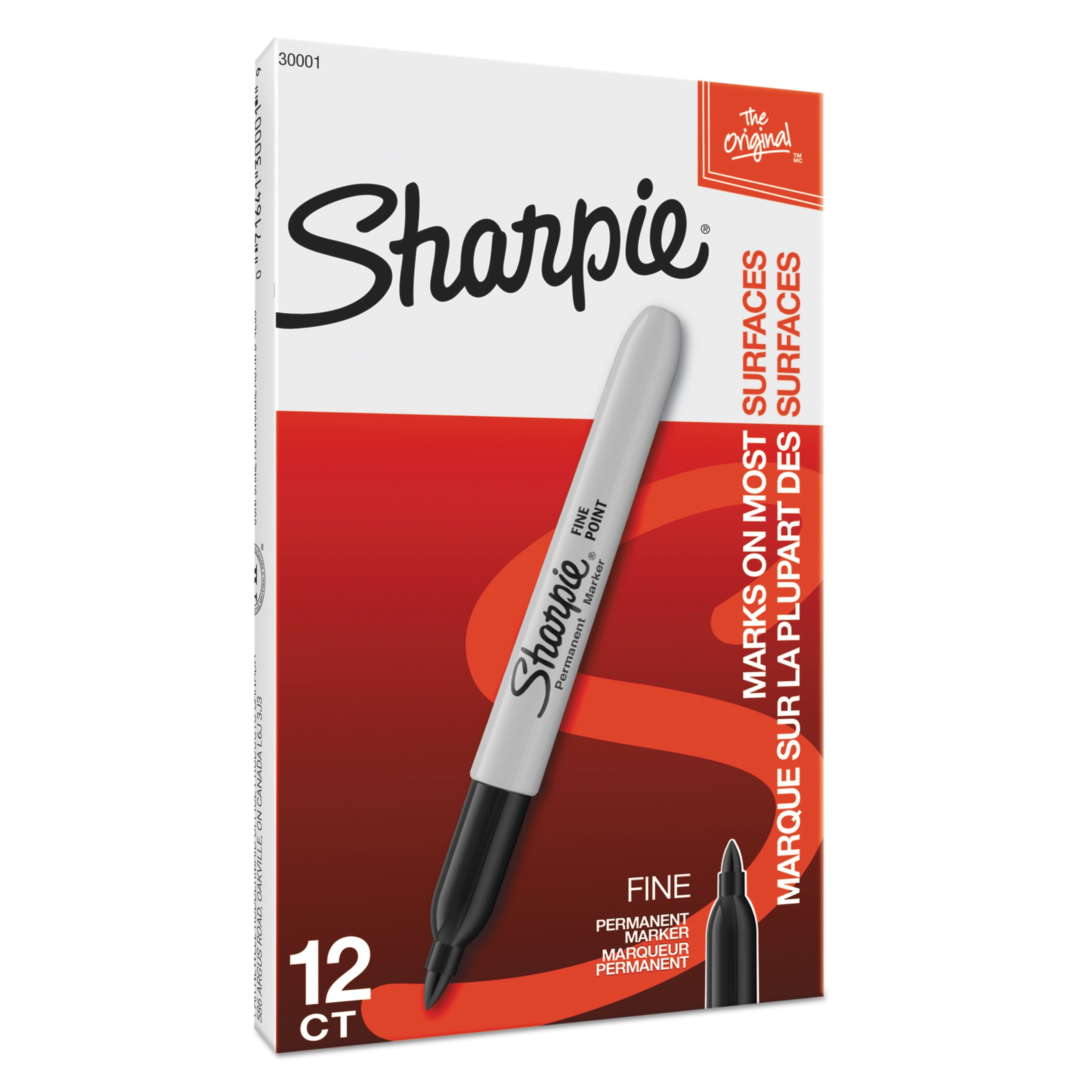 Sharpie Fine Point Permanent Marker, Black, Dozen