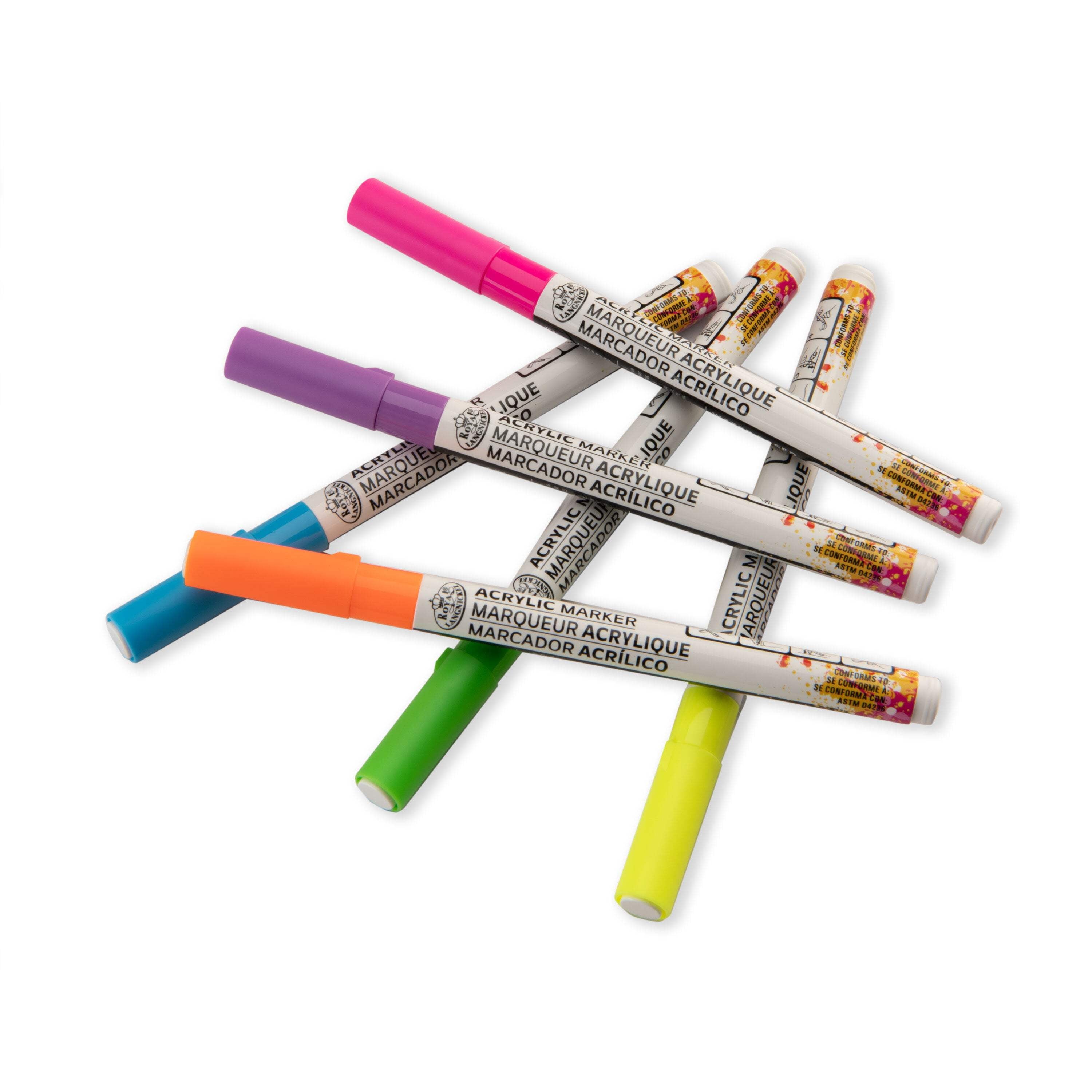 Royal & Langnickel 6 Piece Acrylic 1.2mm Neon Markers