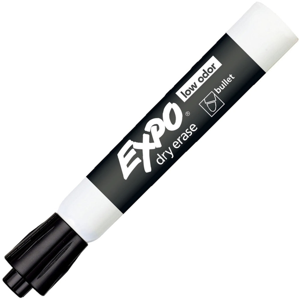 EXPO Low Odor Dry Erase Marker, Bullet Tip, Black, Dozen